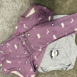 Carter's Purple and Gray Animal Print Pajama Set